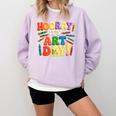 Back To School Hooray It's Art Day Art Teacher Artist Comfort Colors Sweatshirt Orchid