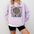 Back To School Teacher Life Apple Leopard Teacher Women Comfort Colors Sweatshirt Orchid Back To School Teacher Life Apple Leopard Teacher Women Comfort Colors Sweatshirt Orchid