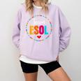 Back To School Teachers Crew Students Team ESOL Teacher Comfort Colors Sweatshirt Orchid Back To School Teachers Crew Students Team ESOL Teacher Comfort Colors Sweatshirt Orchid