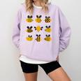 Bee Kind Positive Brave Happy Confident Humble Teacher Comfort Colors Sweatshirt Orchid