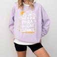 Bilingual Teacher Maestra Spanish Teacher Comfort Colors Sweatshirt Orchid
