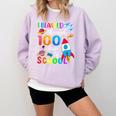 I Blasted Through 100 Days Of School 100th Day Teacher Kids Comfort Colors Sweatshirt Orchid
