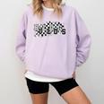 Bulldogs School Spirit Bulldog Pride Checkered Teacher Comfort Colors Sweatshirt Orchid Bulldogs School Spirit Bulldog Pride Checkered Teacher Comfort Colors Sweatshirt Orchid