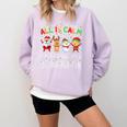 All Is Calm Xmas Kindergarten Christmas Season Teacher Comfort Colors Sweatshirt Orchid