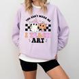 You Can't Scare Me I Teach Art Retro Teacher Ghost Halloween Comfort Colors Sweatshirt Orchid