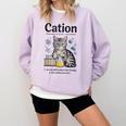 Cation Shirt Cat Science Chemistry Teacher Chemist Pun Comfort Colors Sweatshirt Orchid