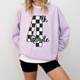 Checkered Fourth Grade Back To School Teachers Students Comfort Colors Sweatshirt Orchid Checkered Fourth Grade Back To School Teachers Students Comfort Colors Sweatshirt Orchid