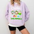 Chillin With My Pre-K Snowmies Christmas Teacher Xmas Comfort Colors Sweatshirt Orchid Chillin With My Pre-K Snowmies Christmas Teacher Xmas Comfort Colors Sweatshirt Orchid