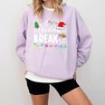 Is It Christmas Break Yet Teacher Xmas Light Santa Hat Comfort Colors Sweatshirt Orchid Is It Christmas Break Yet Teacher Xmas Light Santa Hat Comfort Colors Sweatshirt Orchid