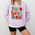 Christmas Coquette Bow Teacher Teach Love Inspire Comfort Colors Sweatshirt Orchid Christmas Coquette Bow Teacher Teach Love Inspire Comfort Colors Sweatshirt Orchid
