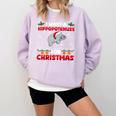 Christmas Math Teacher Hippopotenuse Math Lovers Xmas Comfort Colors Sweatshirt Orchid
