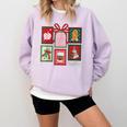 Christmas Teacher Stamps Comfort Colors Sweatshirt Orchid
