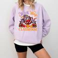 Way To Classroom Halloween Witch Three Cute Sloths Teacher Comfort Colors Sweatshirt Orchid Way To Classroom Halloween Witch Three Cute Sloths Teacher Comfort Colors Sweatshirt Orchid