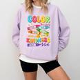 Color The World With Kindness Teachers Back To School Comfort Colors Sweatshirt Orchid Color The World With Kindness Teachers Back To School Comfort Colors Sweatshirt Orchid
