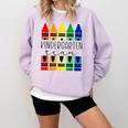 Colorful Crayon Kindergarten Team Tee For Teachers Students Men Women Kids Comfort Colors Sweatshirt Orchid Colorful Crayon Kindergarten Team Tee For Teachers Students Men Women Kids Comfort Colors Sweatshirt Orchid