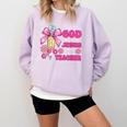 Created By God Called To Teacher Jesus Christian Teacher Comfort Colors Sweatshirt Orchid