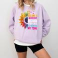 Cute I Became A Teacher Because Your Life Is Worth My Time Comfort Colors Sweatshirt Orchid