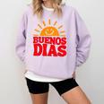 Cute Bilingual Spanish Teacher Buenos Dias Sunshine Comfort Colors Sweatshirt Orchid Cute Bilingual Spanish Teacher Buenos Dias Sunshine Comfort Colors Sweatshirt Orchid