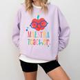 Cute Maestra Teacher Comfort Colors Sweatshirt Orchid