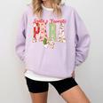 Cute Santas Favorite Para Christmas Paraprofessional Teacher Comfort Colors Sweatshirt Orchid