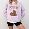 A Day Without Pottery Teacher Clay Kiln Ceramics Artist Men Women Comfort Colors Sweatshirt Orchid