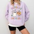 Daycare Boo Crew Groovy Halloween Floral Ghost Kid Teacher Comfort Colors Sweatshirt Orchid Daycare Boo Crew Groovy Halloween Floral Ghost Kid Teacher Comfort Colors Sweatshirt Orchid
