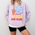 Diabetic Teacher Diabetes Awareness Insulin Blue Ribbon Comfort Colors Sweatshirt Orchid