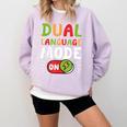 Dual Language Teacher Bilingual Teacher Comfort Colors Sweatshirt Orchid Dual Language Teacher Bilingual Teacher Comfort Colors Sweatshirt Orchid