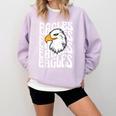 Eagles School Sports Fan Team Spirit Teacher Parent Student Comfort Colors Sweatshirt Orchid Eagles School Sports Fan Team Spirit Teacher Parent Student Comfort Colors Sweatshirt Orchid