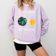 Earth Rotation Earth Day Science Teacher Kids Women Comfort Colors Sweatshirt Orchid
