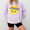 The Eggcellent Athlete Good Egg Teacher Halloween Food Group Comfort Colors Sweatshirt Orchid