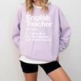 English Teacher Definition Back To School First Day Comfort Colors Sweatshirt Orchid