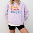 English Teacher Their There Theyre Grammar Men Women Comfort Colors Sweatshirt Orchid
