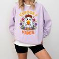 Espooky Vibes Spanish Mexican Halloween Ghost Teachers Comfort Colors Sweatshirt Orchid Espooky Vibes Spanish Mexican Halloween Ghost Teachers Comfort Colors Sweatshirt Orchid