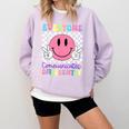 Everyone Communicates Differently Autism Awareness Teacher Comfort Colors Sweatshirt Orchid Everyone Communicates Differently Autism Awareness Teacher Comfort Colors Sweatshirt Orchid