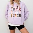 Fall Holiday Themed Thanksgiving Halloween Teacher Trick Or Comfort Colors Sweatshirt Orchid Fall Holiday Themed Thanksgiving Halloween Teacher Trick Or Comfort Colors Sweatshirt Orchid