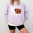 Fall Kindergarten Teacher K Is For Buffalo Plaid Pumpkin Comfort Colors Sweatshirt Orchid