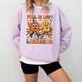 Fall In Love With Learning Thanksgiving Teacher Student Comfort Colors Sweatshirt Orchid Fall In Love With Learning Thanksgiving Teacher Student Comfort Colors Sweatshirt Orchid