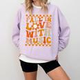 Fall In Love With Music Groovy Thanksgiving Music Teacher Men Women Girls Kids Comfort Colors Sweatshirt Orchid Fall In Love With Music Groovy Thanksgiving Music Teacher Men Women Girls Kids Comfort Colors Sweatshirt Orchid