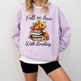 Fall In Love With Reading Book Autumn Teachers Pumpkins Comfort Colors Sweatshirt Orchid Fall In Love With Reading Book Autumn Teachers Pumpkins Comfort Colors Sweatshirt Orchid