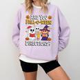 Are You Fall O Ween Directions Halloween Teacher Ghost Comfort Colors Sweatshirt Orchid Are You Fall O Ween Directions Halloween Teacher Ghost Comfort Colors Sweatshirt Orchid