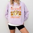 Are You Fall O Ween Directions Teacher Halloween Dog Ghost Comfort Colors Sweatshirt Orchid