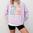 First Grade Dream Team Back To School 1st Grade Teacher Comfort Colors Sweatshirt Orchid