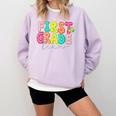 First Grade Team Teacher Back To School 1st Grade Squad Kids Comfort Colors Sweatshirt Orchid