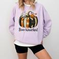 Fun Fall Book Lover Cute Teacher Student Halloween Comfort Colors Sweatshirt Orchid
