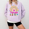 Future Kids Career Teacher Rainbow Boy Girl Graduations Comfort Colors Sweatshirt Orchid Future Kids Career Teacher Rainbow Boy Girl Graduations Comfort Colors Sweatshirt Orchid