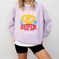 Grade K Super Squad Superhero Kindergarten Teacher Team Comfort Colors Sweatshirt Orchid