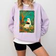 Groovy Ghost Reading Book Cat Halloween Ghost Teacher Comfort Colors Sweatshirt Orchid Groovy Ghost Reading Book Cat Halloween Ghost Teacher Comfort Colors Sweatshirt Orchid