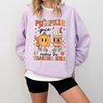 Groovy Pumpkin Spice Makes Teacher Nice Fall Thanksgiving Comfort Colors Sweatshirt Orchid Groovy Pumpkin Spice Makes Teacher Nice Fall Thanksgiving Comfort Colors Sweatshirt Orchid