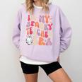 Groovy In My Spooky Teacher Era Halloween Party Boo Comfort Colors Sweatshirt Orchid